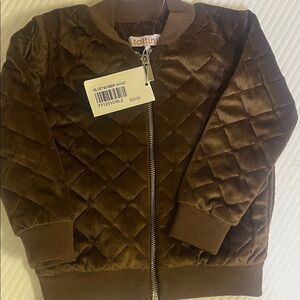 Tottini Brown Quilted Kids Bomber Jacket BNWT